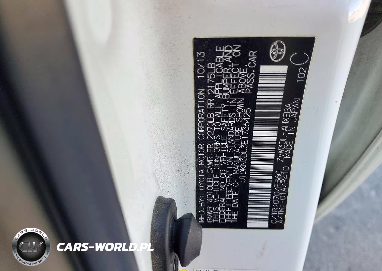 2014 Toyota Prius Two VIN:JTDKN3DU3E1736425 - 12