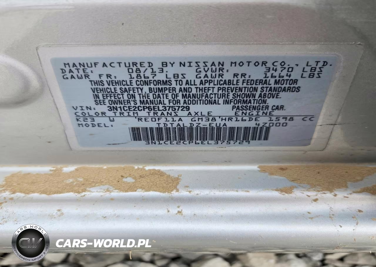 2014 Nissan Versa Note Sv VIN:3N1CE2CP6EL375729 - 12