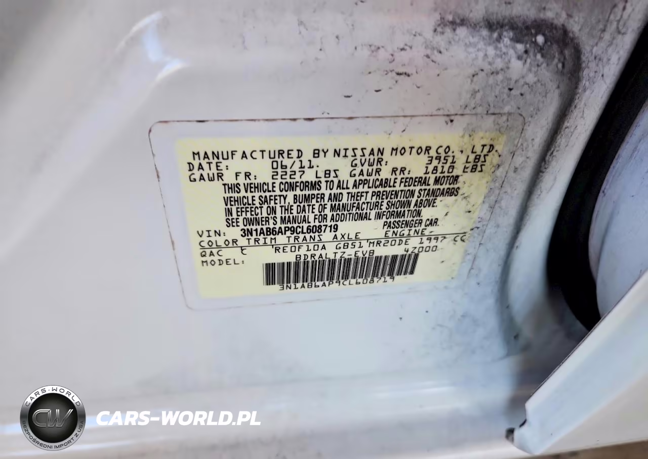 2012 Nissan Sentra 2.0 VIN:3N1AB6AP9CL608719 - 12