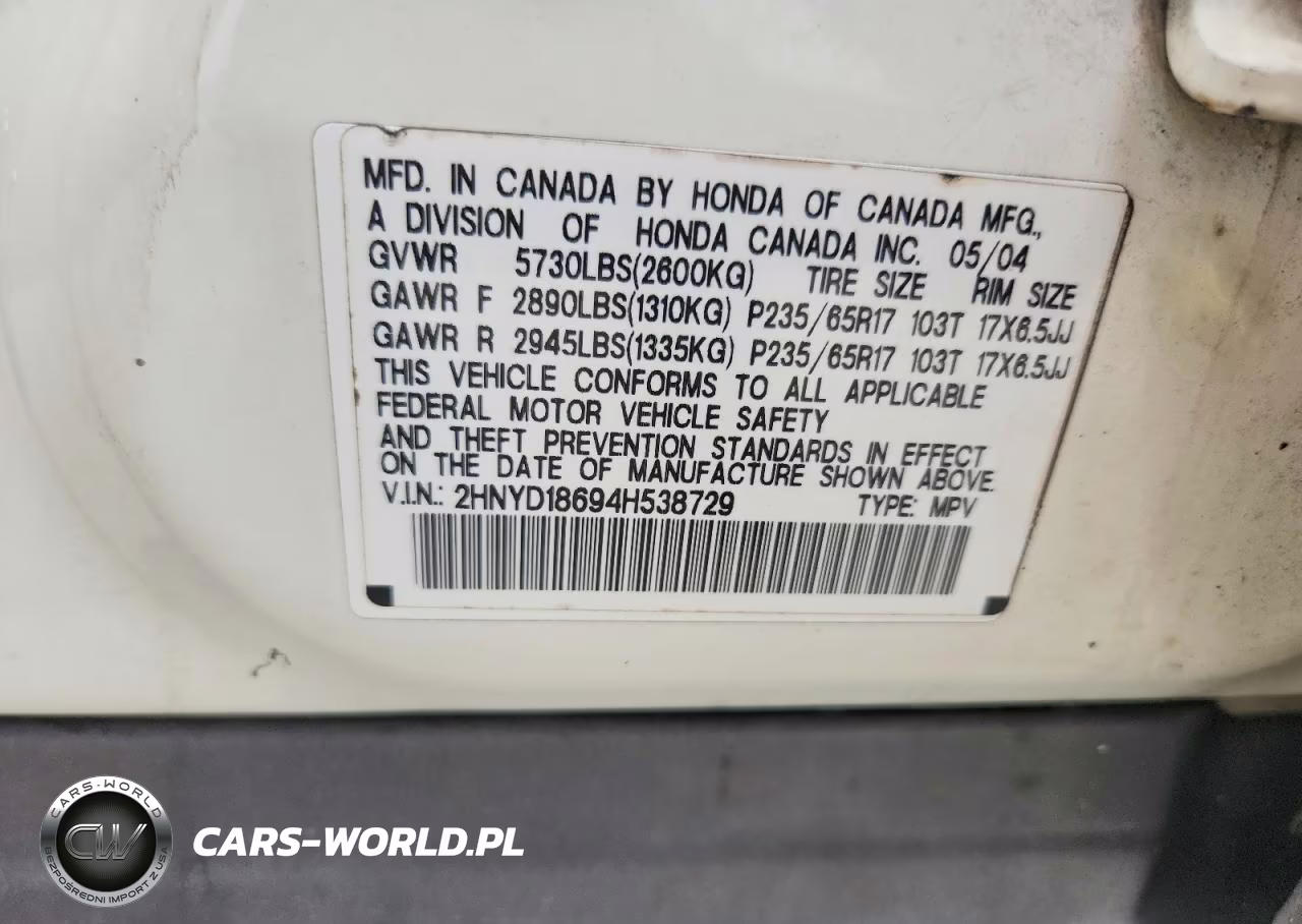 2004 Acura Mdx Touring VIN:2HNYD18694H538729 - 13