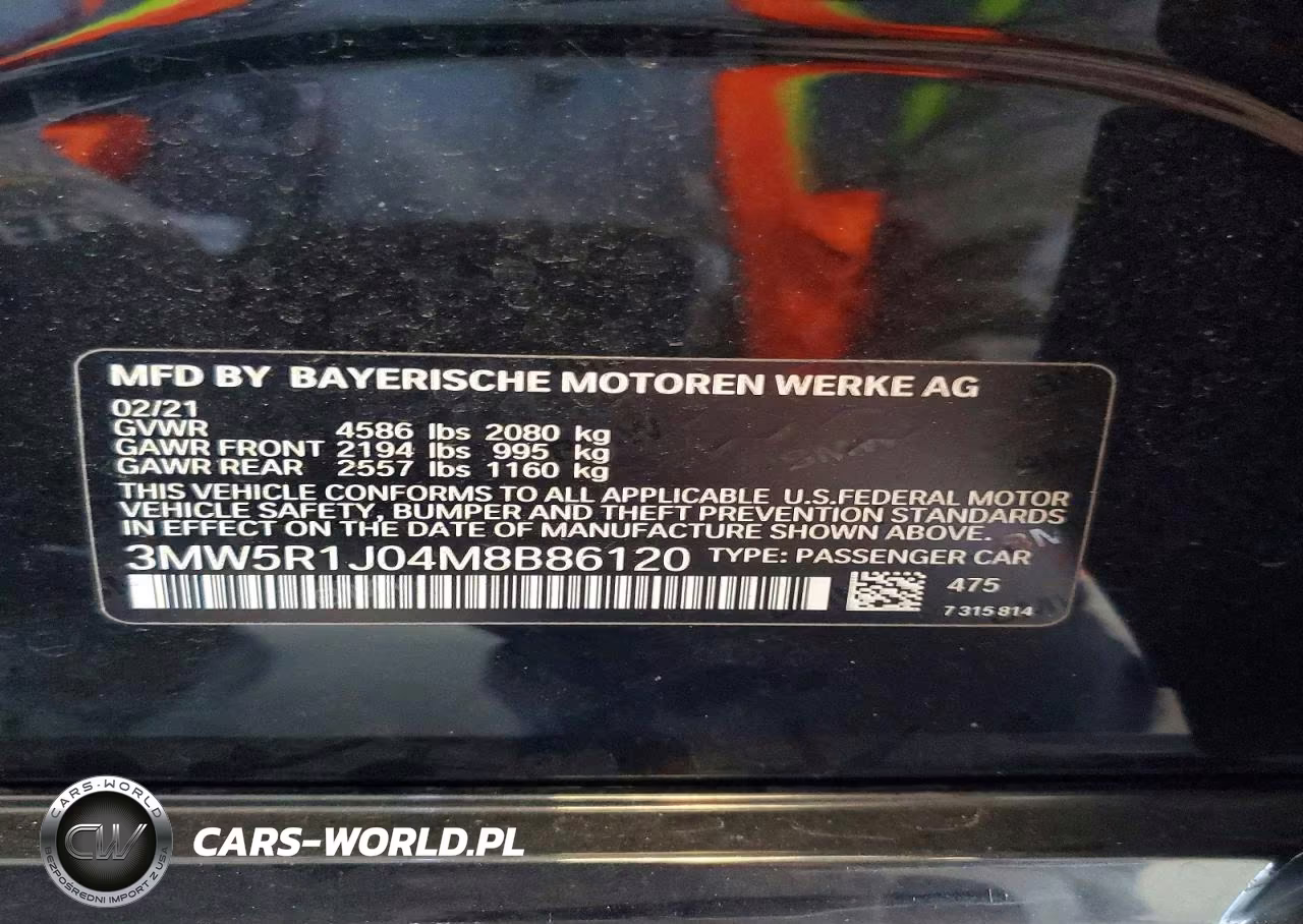 2021 BMW 330I VIN:3MW5R1J04M8B86120 - 13