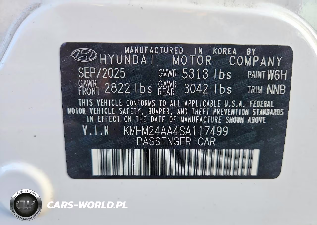 2025 Hyundai Ioniq 6 Se VIN:KMHM24AA4SA117499 - 12