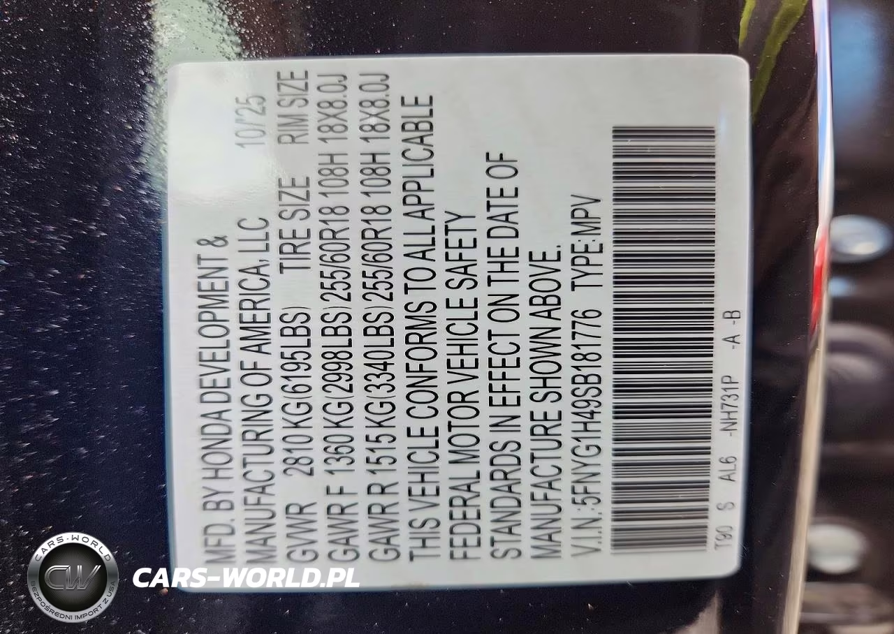 2025 Honda Pilot Exl VIN:5FNYG1H49SB181776 - 14