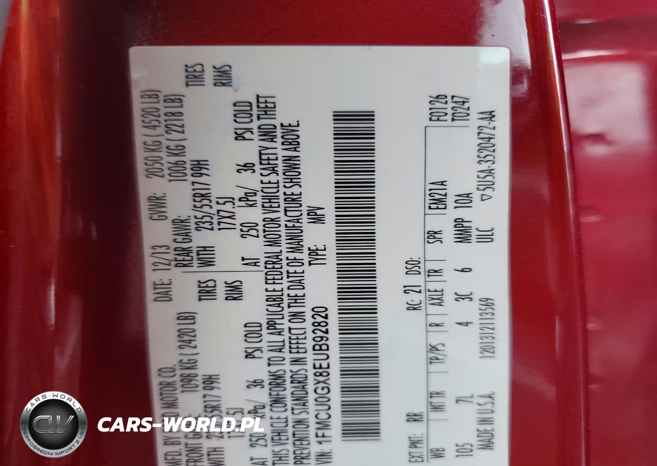 2014 Ford Escape Se VIN:1FMCU0GX8EUB92820 - 12