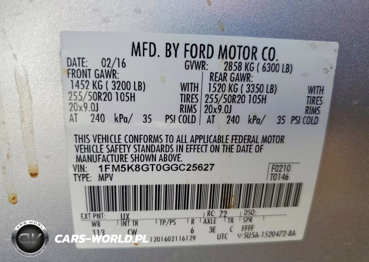 2016 Ford Explorer Sport VIN:1FM5K8GT0GGC25627 - 13