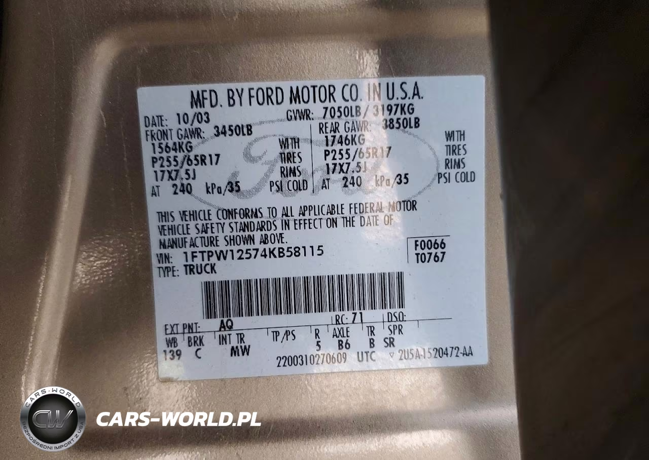 2004 Ford F150 Supercrew VIN:1FTPW12574KB58115 - 12