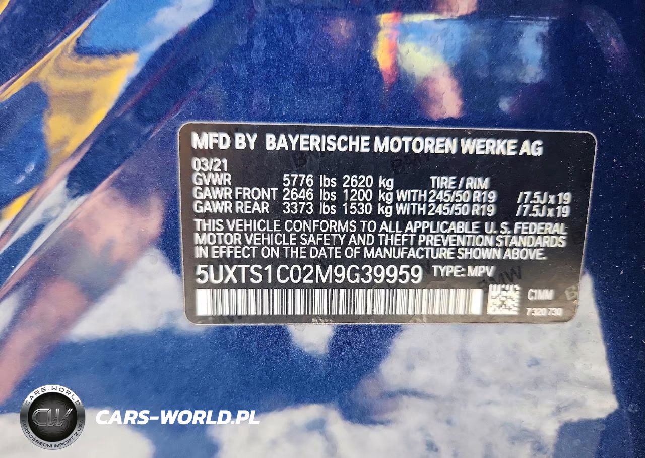 2021 BMW X3 xDrive30E VIN:5UXTS1C02M9G39959 - 14