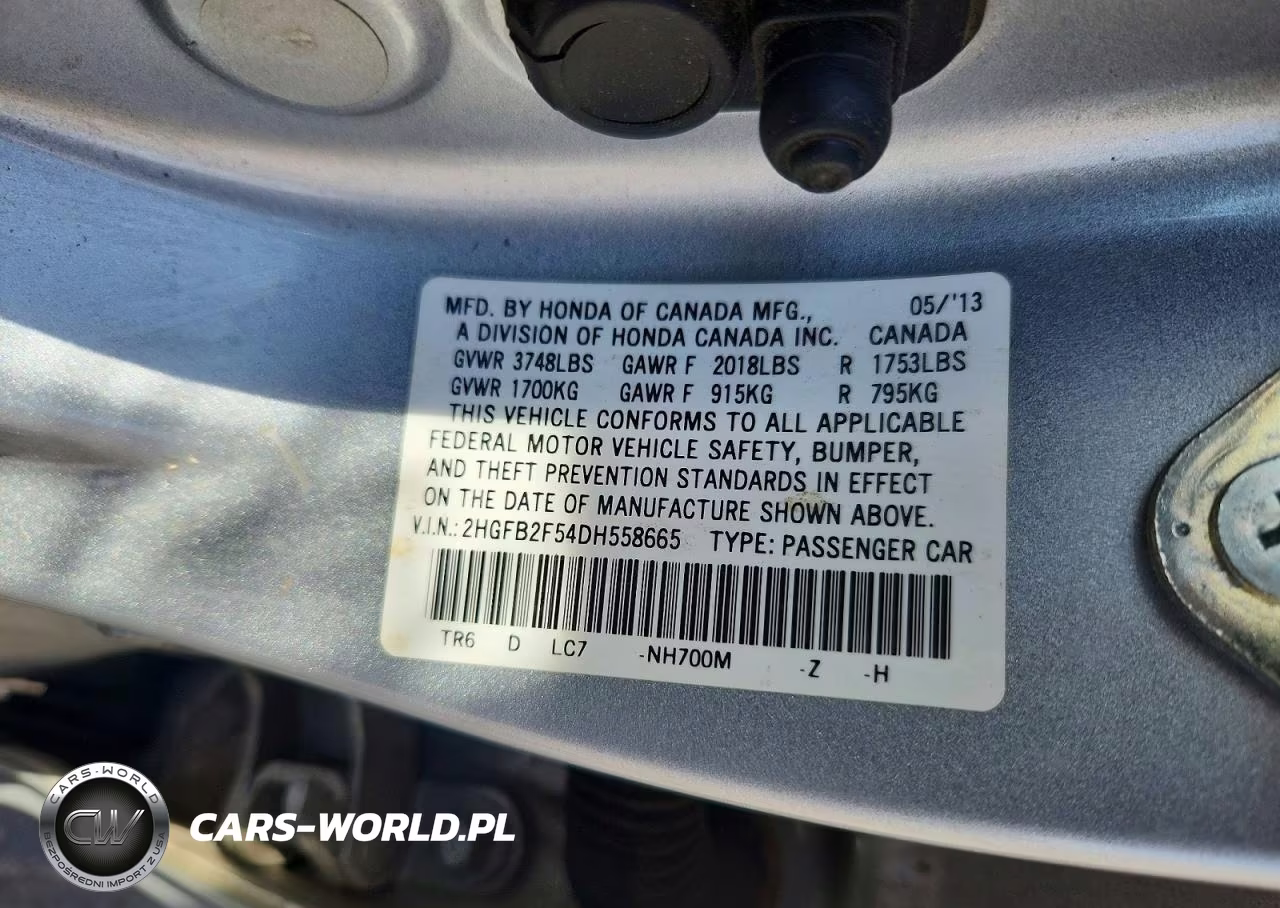 HONDA CIVIC LX VIN:2HGFB2F54DH558665 - 13