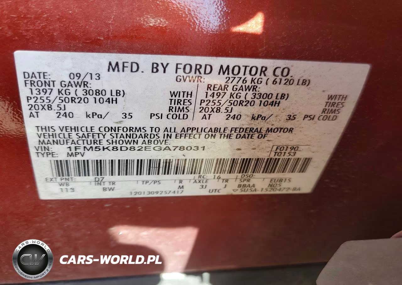 2014 Ford Explorer Xlt VIN:1FM5K8D82EGA78031 - 14