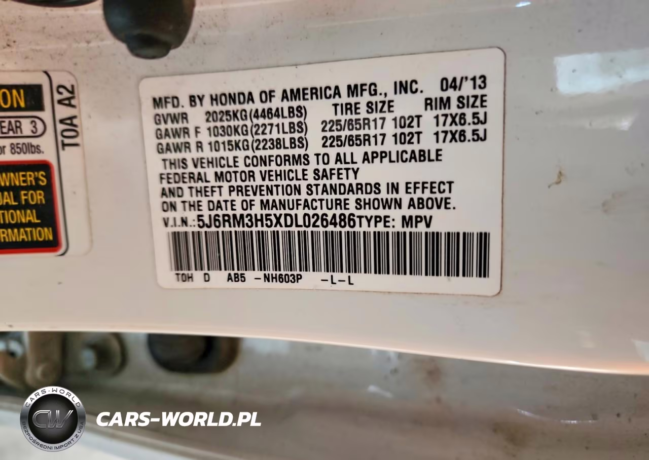 2013 Honda Cr-V Ex VIN:5J6RM3H5XDL026486 - 13
