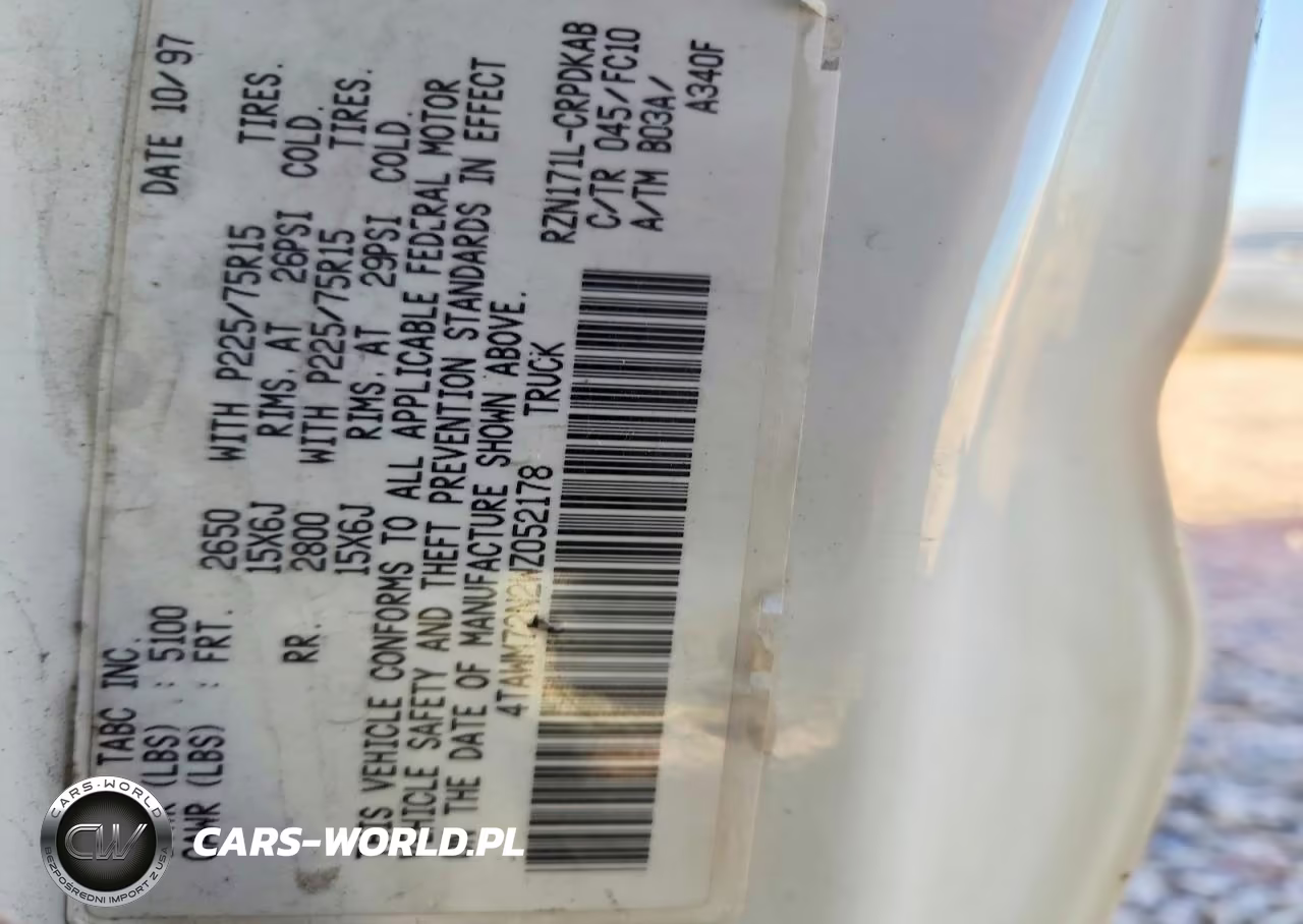 1998 Toyota Tacoma Base VIN:4TAWM72N2WZ052178 - 12