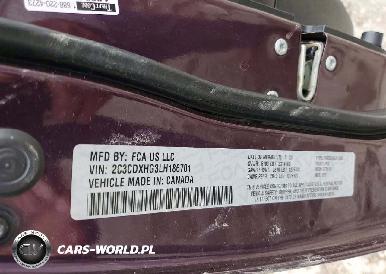 2020 Dodge Charger Gt VIN:2C3CDXHG3LH186701 - 12