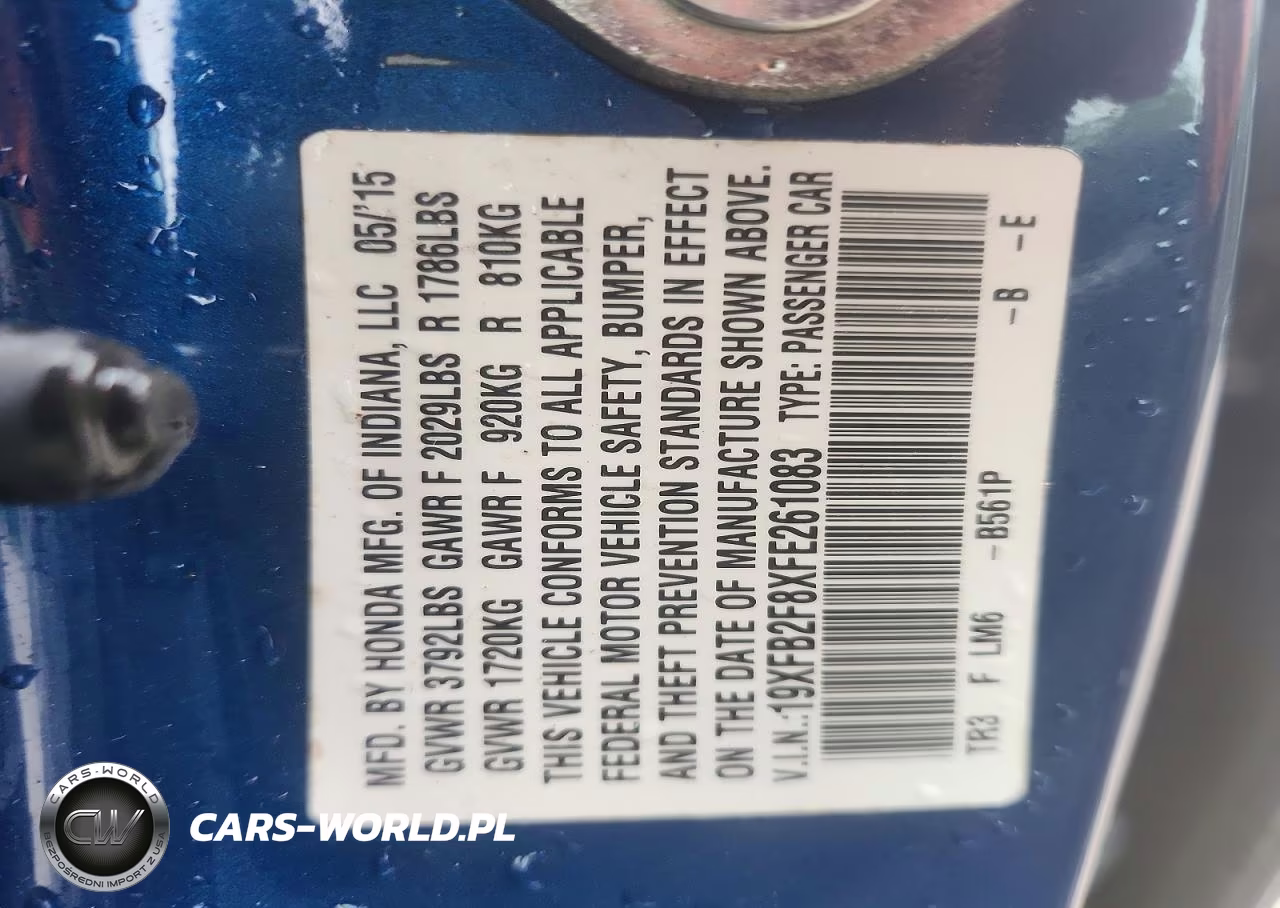 2015 Honda Civic Ex VIN:19XFB2F8XFE261083 - 12