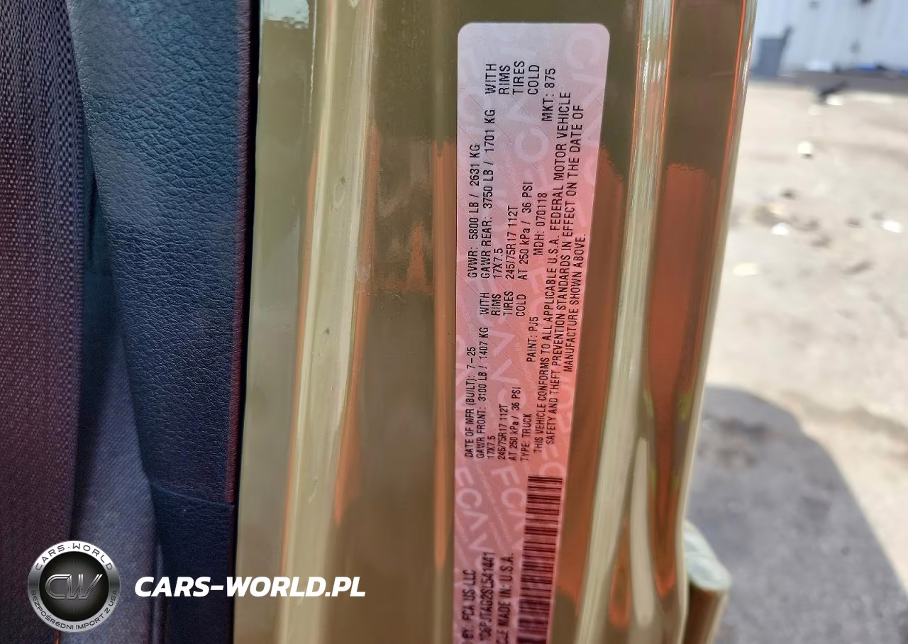 2025 Jeep Gladiator Sport VIN:1C6PJTAG2SL541441 - 12