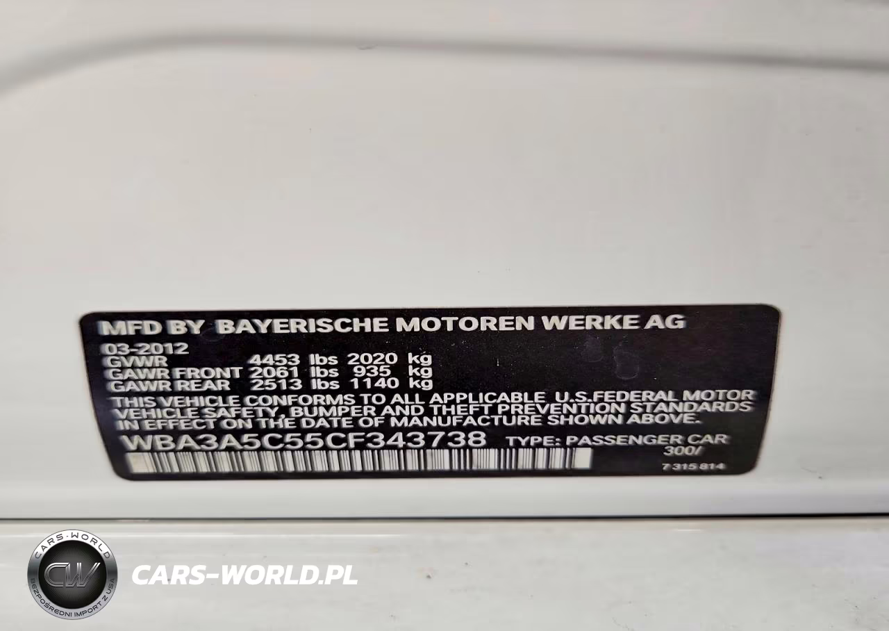 2012 BMW 328 I VIN:WBA3A5C55CF343738 - 12
