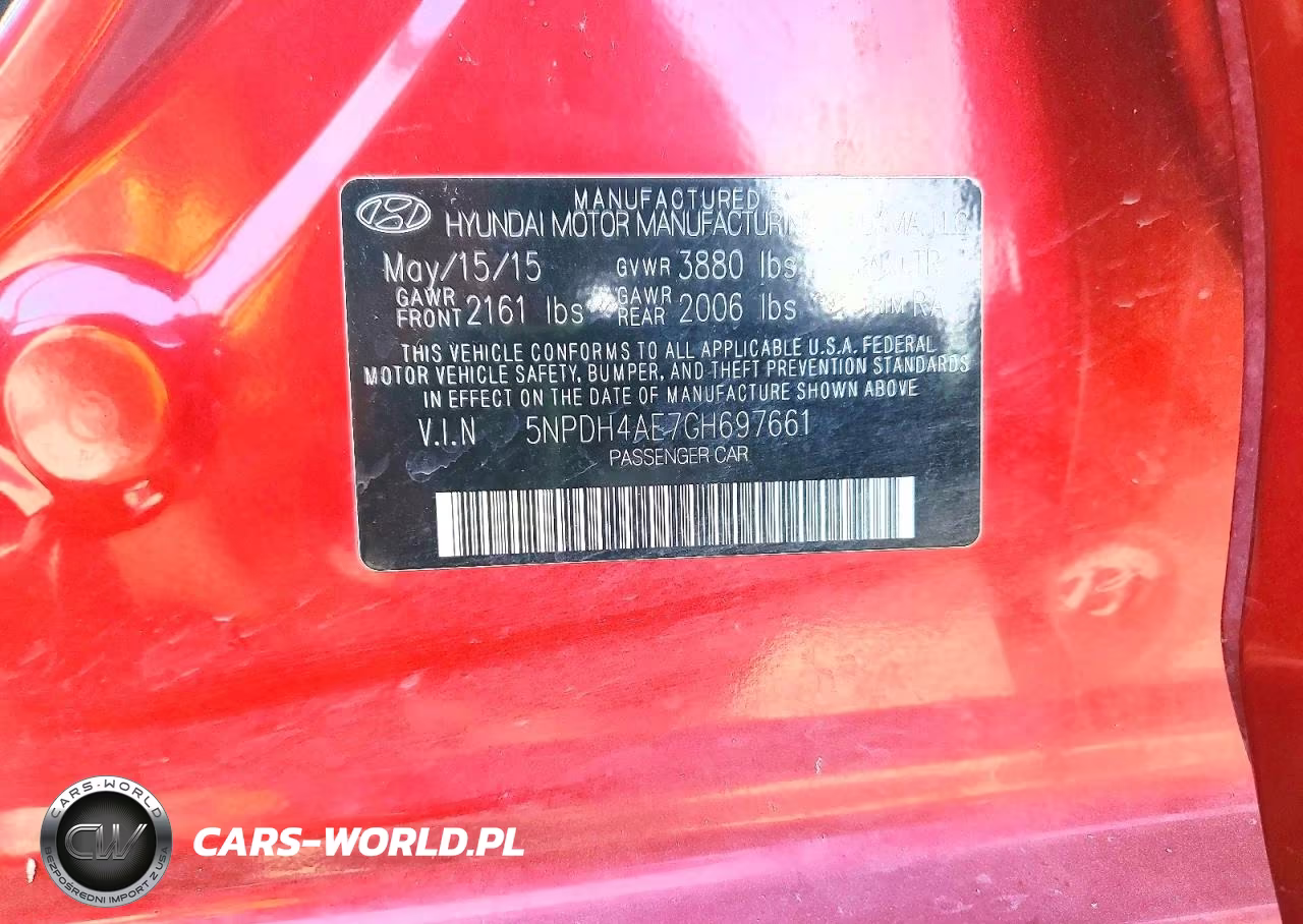 2016 Hyundai Elantra Se VIN:5NPDH4AE7GH697661 - 12