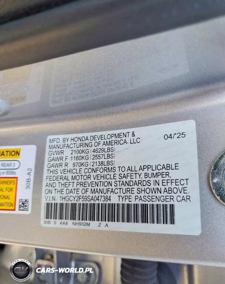 2025 Honda Accord Hybrid Sport VIN:1HGCY2F59SA047384 - 12