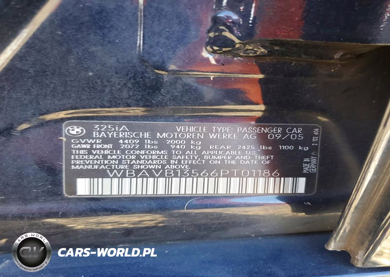 2006 BMW 325 I VIN:WBAVB13566PT01186 - 12