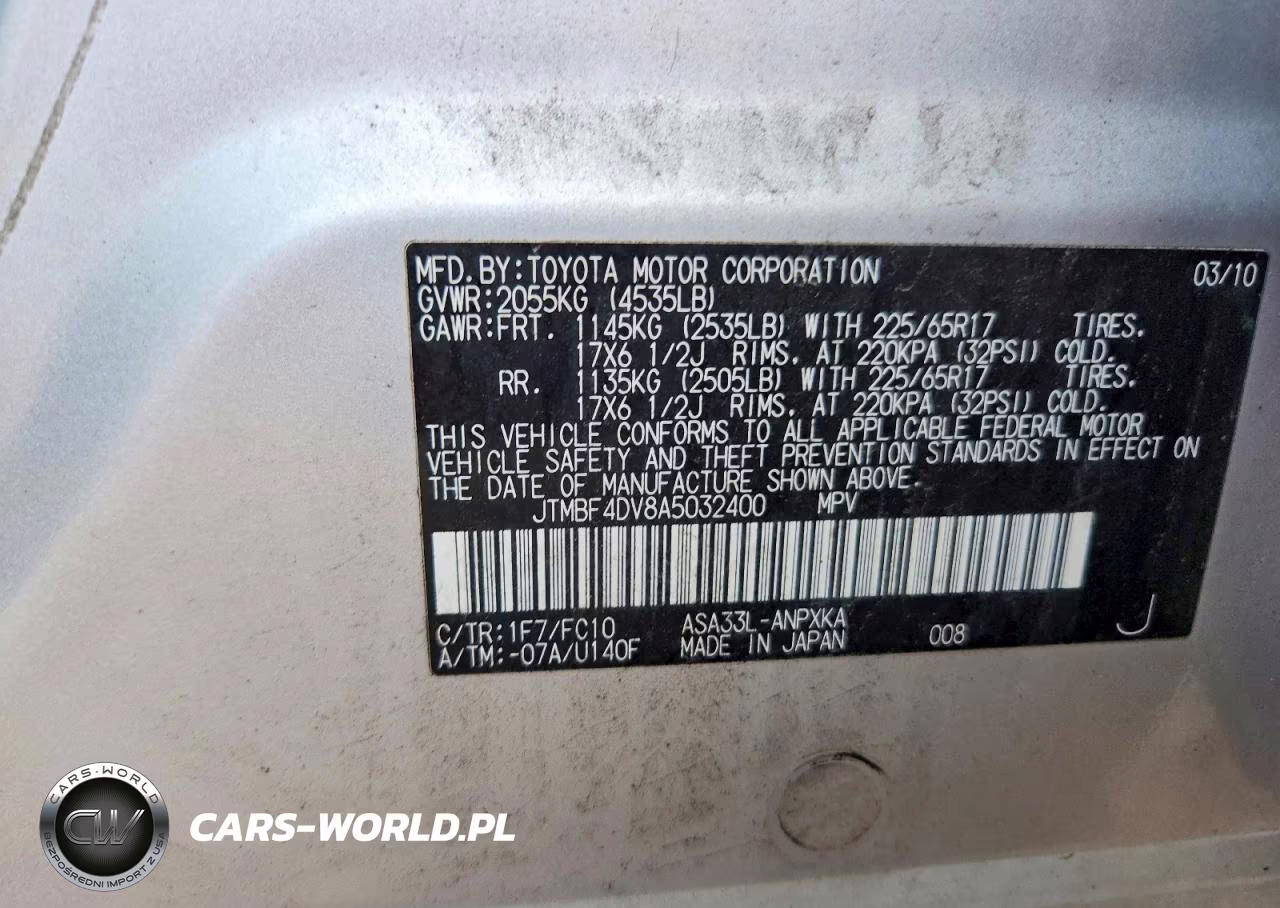 2010 Toyota Rav4 Base VIN:JTMBF4DV8A5032400 - 13