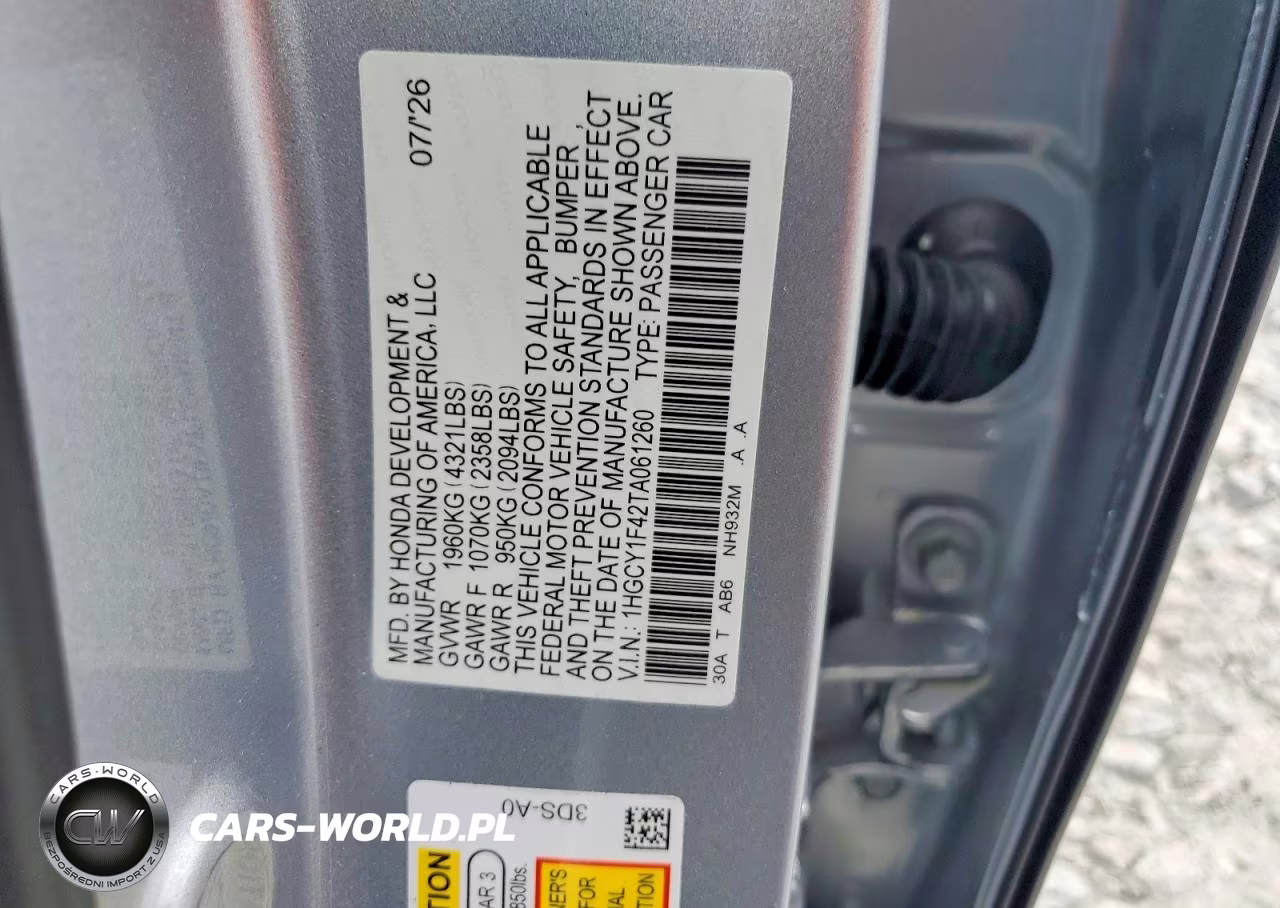 2026 Honda Accord Se VIN:1HGCY1F42TA061260 - 12