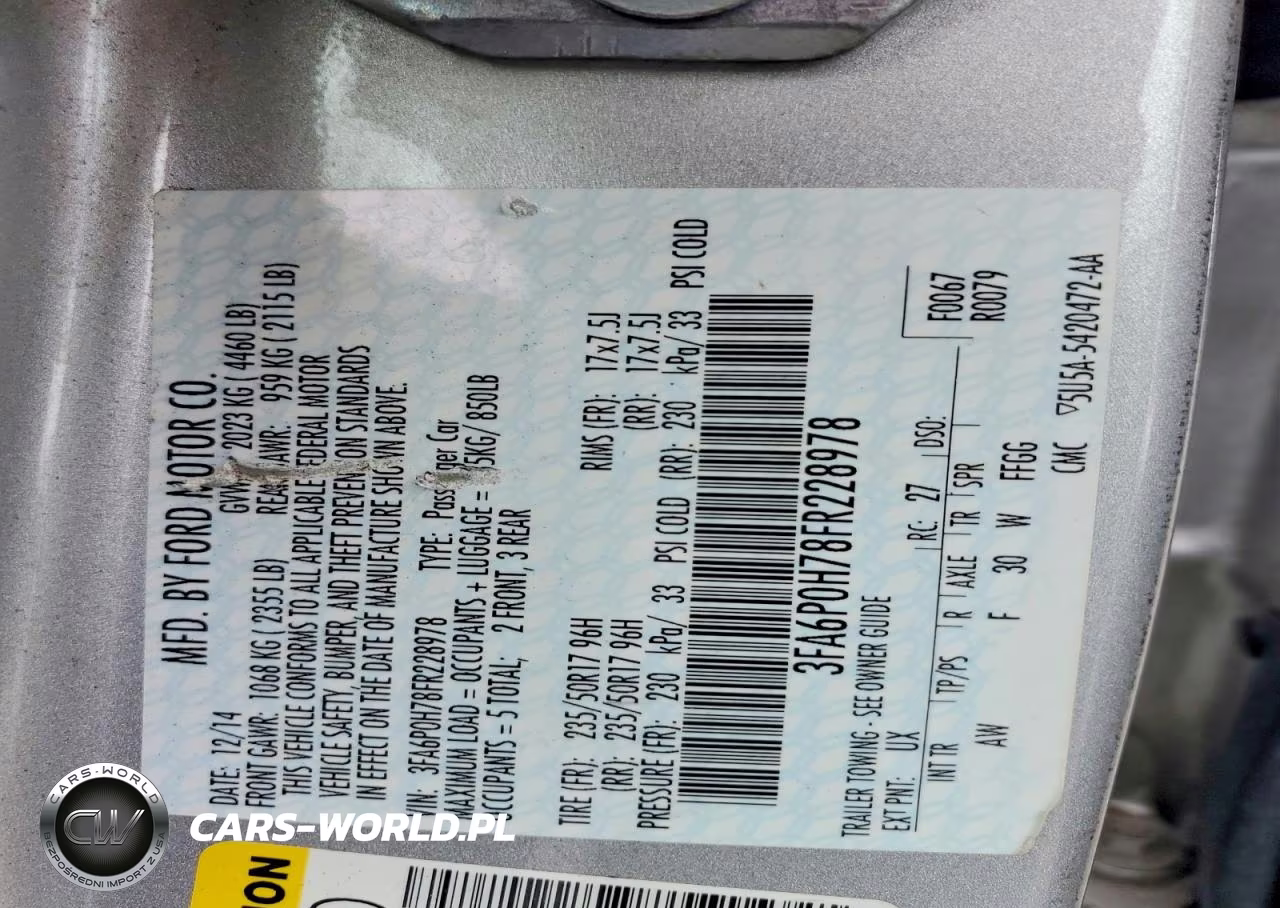 2015 Ford Fusion Se VIN:3FA6P0H78FR228978 - 12