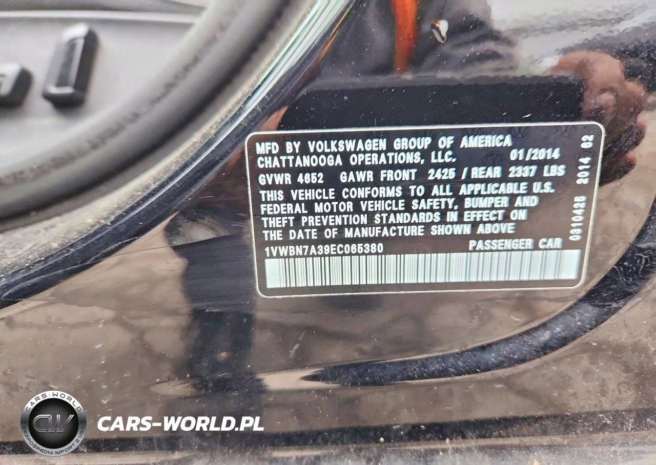 2014 Volkswagen Passat Se VIN:1VWBN7A39EC065380 - 12