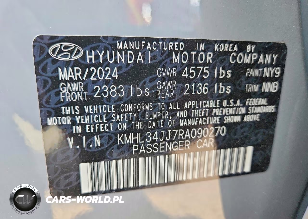 2024 Hyundai Sonata Hybrid Sel VIN:KMHL34JJ7RA090270 - 12