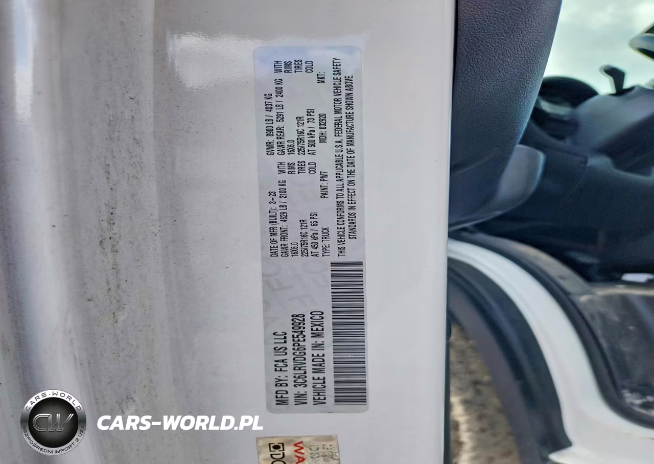 2023 Ram Promaster 2500 Vf High Roof Delivery Van VIN:3C6LRVDG6PE549928 - 14