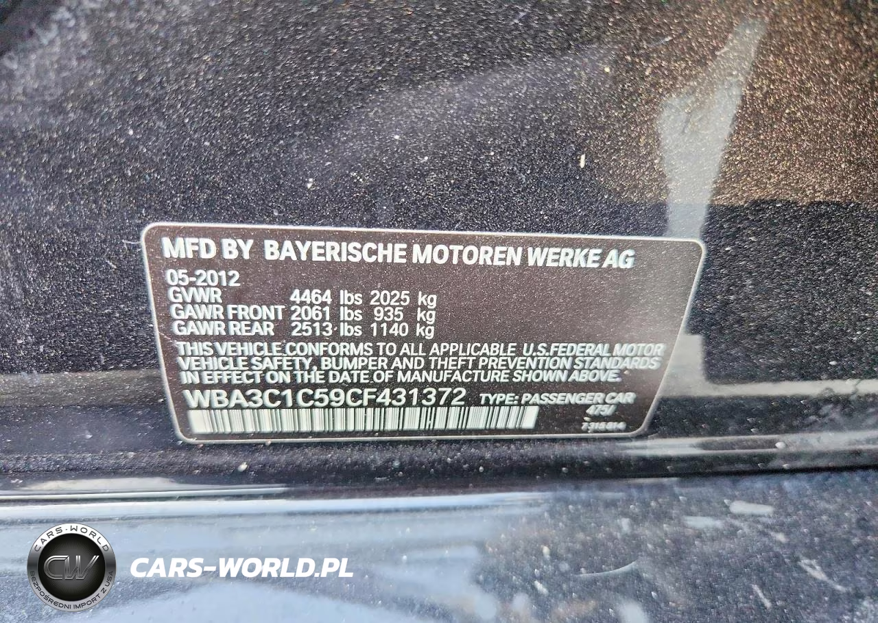 2012 BMW 328 I Sulev VIN:WBA3C1C59CF431372 - 13