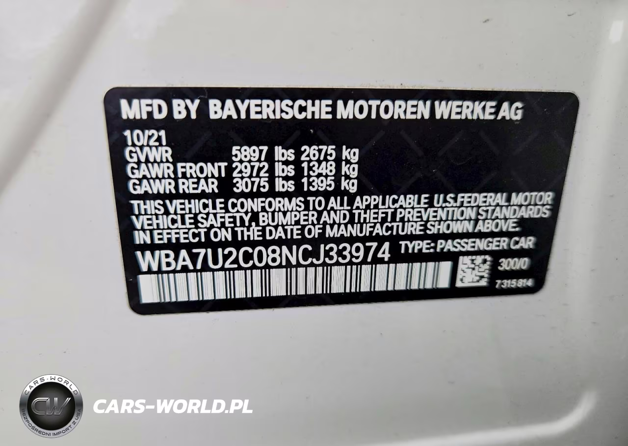 2022 BMW 750 Xi VIN:WBA7U2C08NCJ33974 - 12