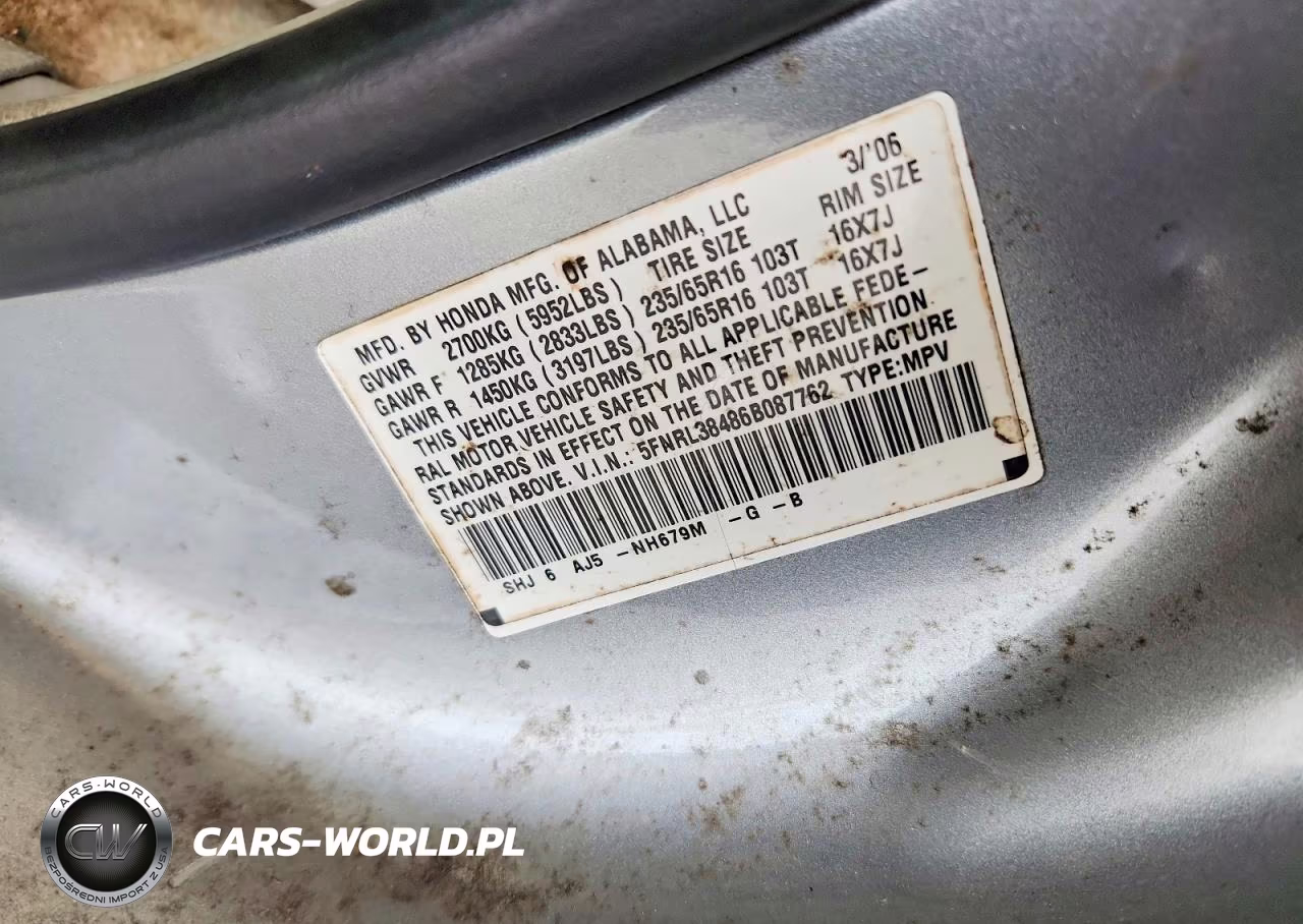 2006 Honda Odyssey Ex VIN:5FNRL38486B087762 - 13