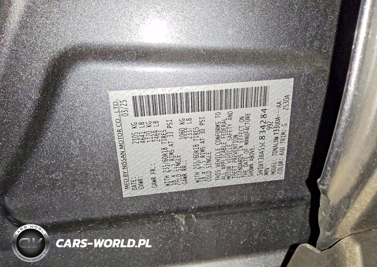 2025 Nissan Rogue Sv VIN:5N1BT3BA5SC834284 - 12