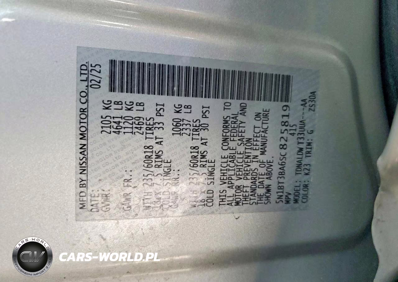 2025 Nissan Rogue Sv VIN:5N1BT3BA6SC825819 - 13