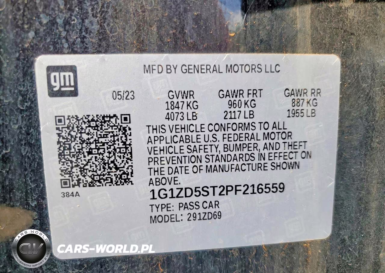 2023 Chevrolet Malibu Lt VIN:1G1ZD5ST2PF216559 - 12