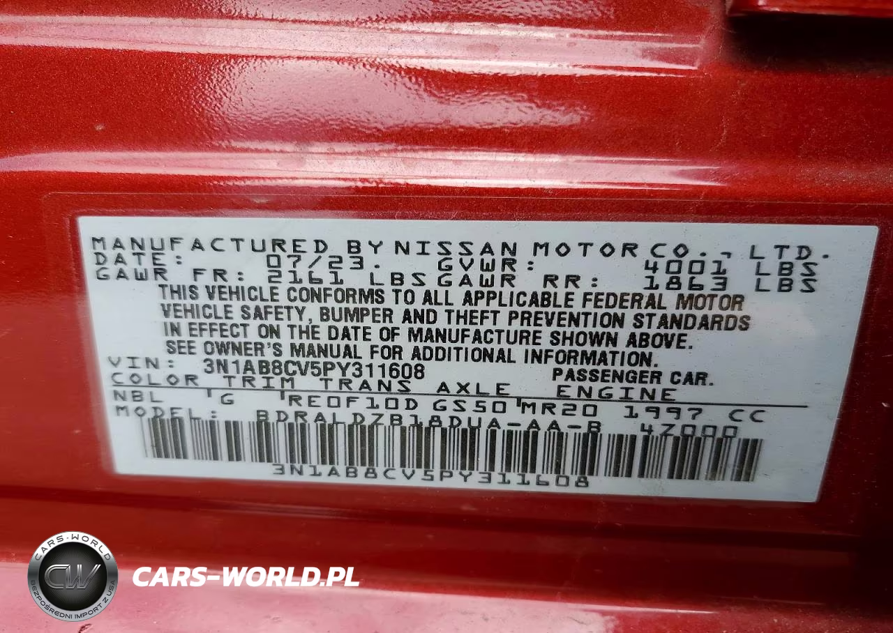2023 Nissan Sentra Sv VIN:3N1AB8CV5PY311608 - 12