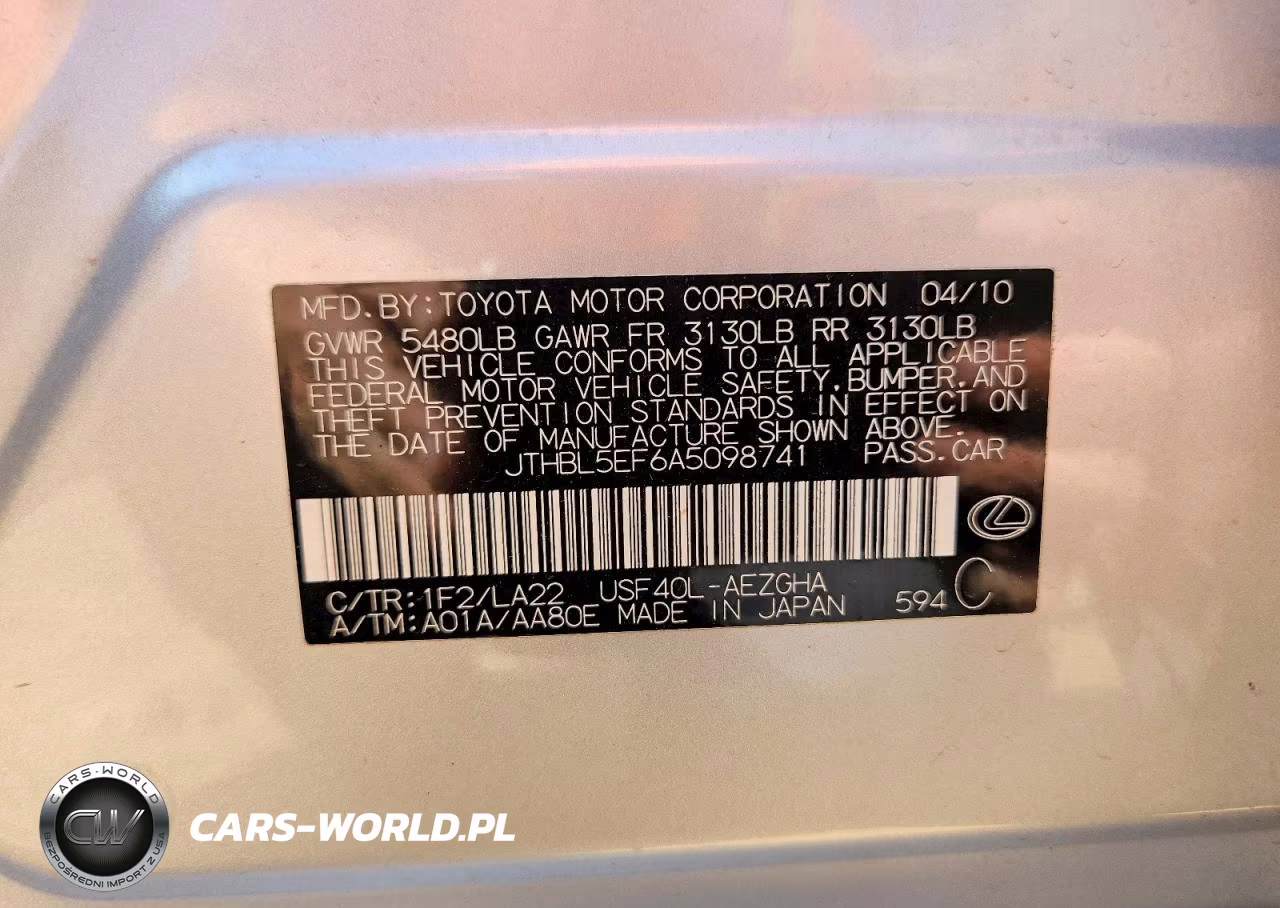 2010 Lexus Ls 460 VIN:JTHBL5EF6A5098741 - 13