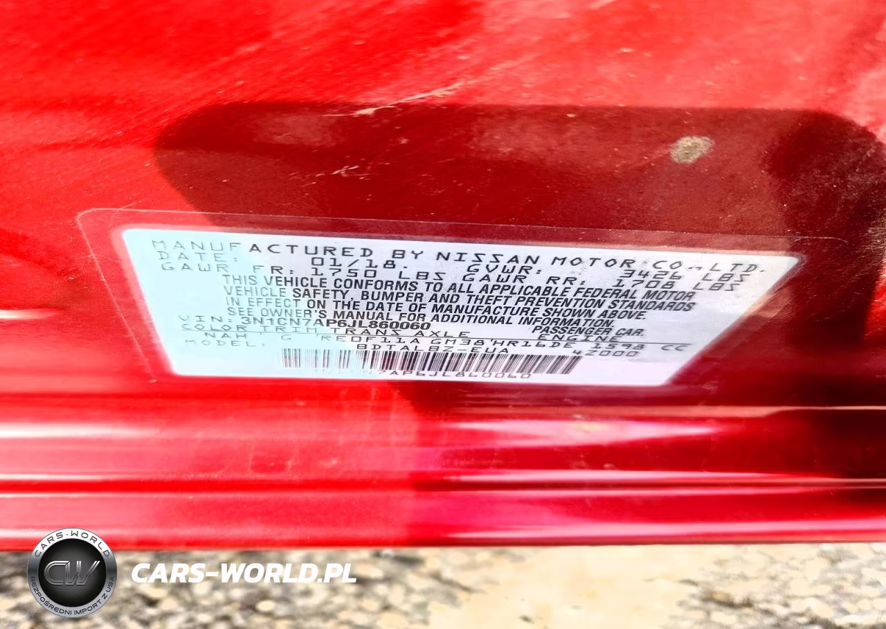 2018 Nissan Versa Sv VIN:3N1CN7AP6JL860060 - 12