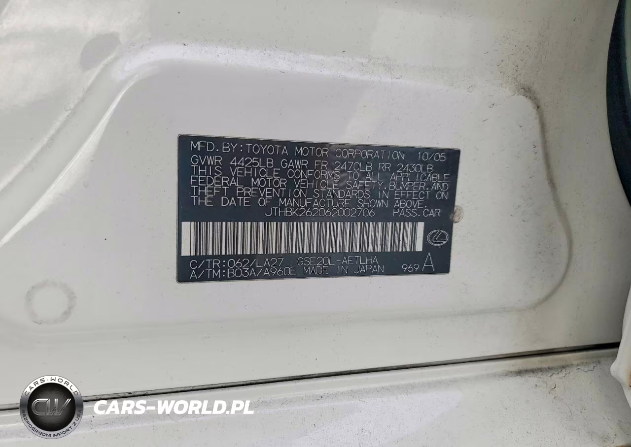 LEXUS IS 250 VIN:JTHBK262062002706 - 12