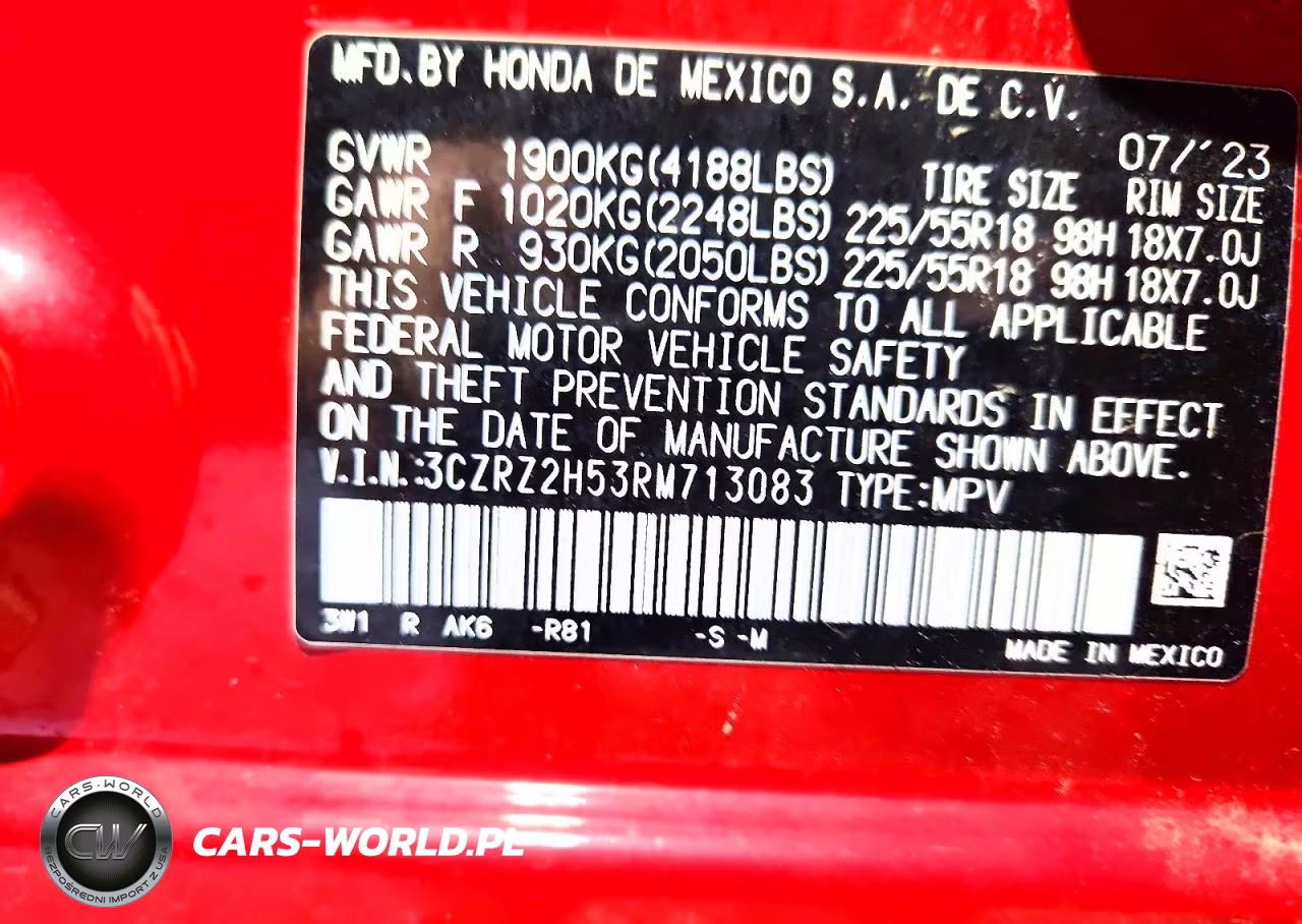 2024 Honda Hr-V Sport VIN:3CZRZ2H53RM713083 - 14