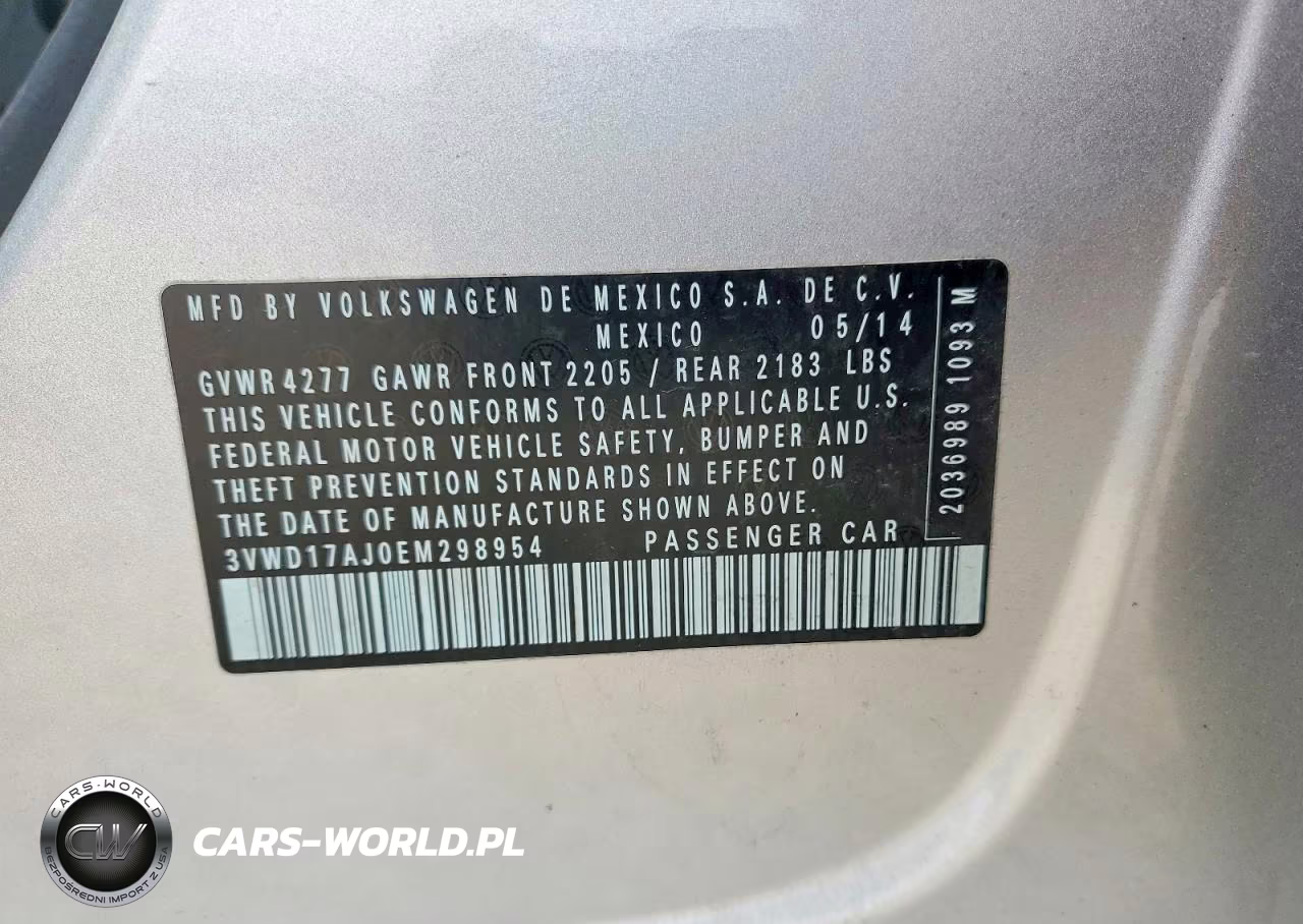 2014 Volkswagen Jetta Se VIN:3VWD17AJ0EM298954 - 13