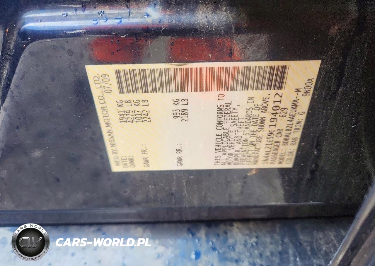 2009 Nissan Altima 2.5 VIN:1N4AL21E59C194012 - 12