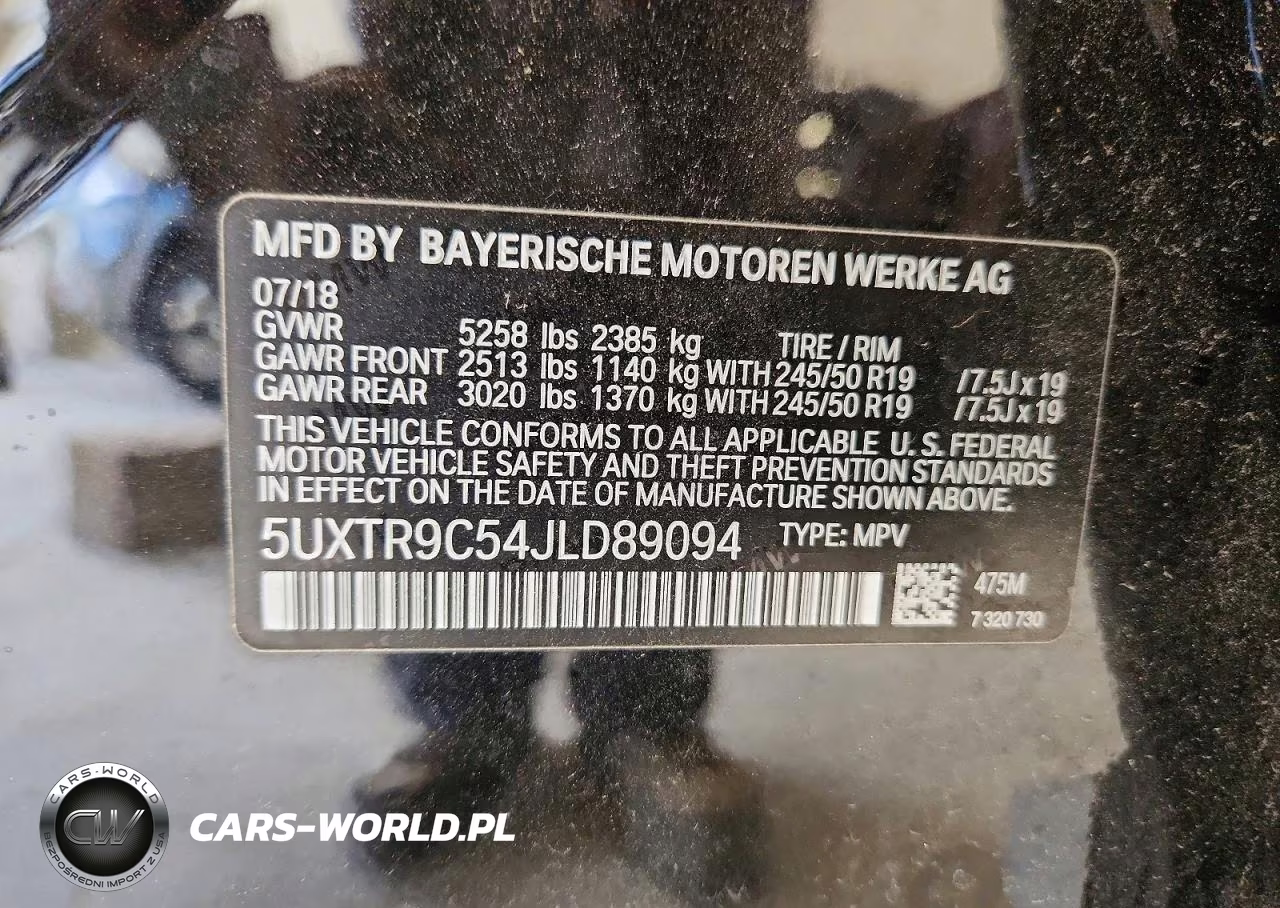 2018 BMW X3 xDrive30I VIN:5UXTR9C54JLD89094 - 13