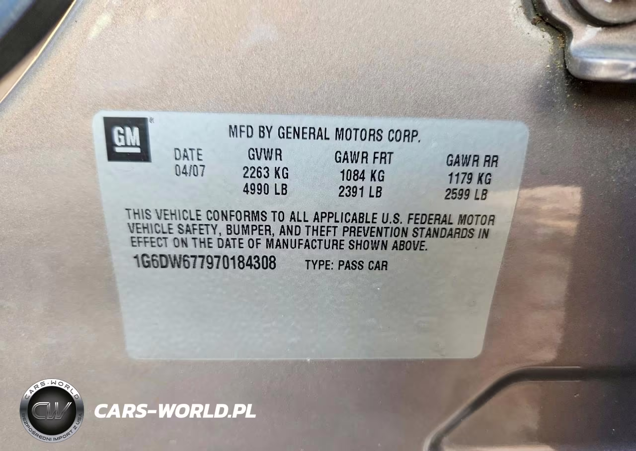 2007 Cadillac Sts VIN:1G6DW677970184308 - 12