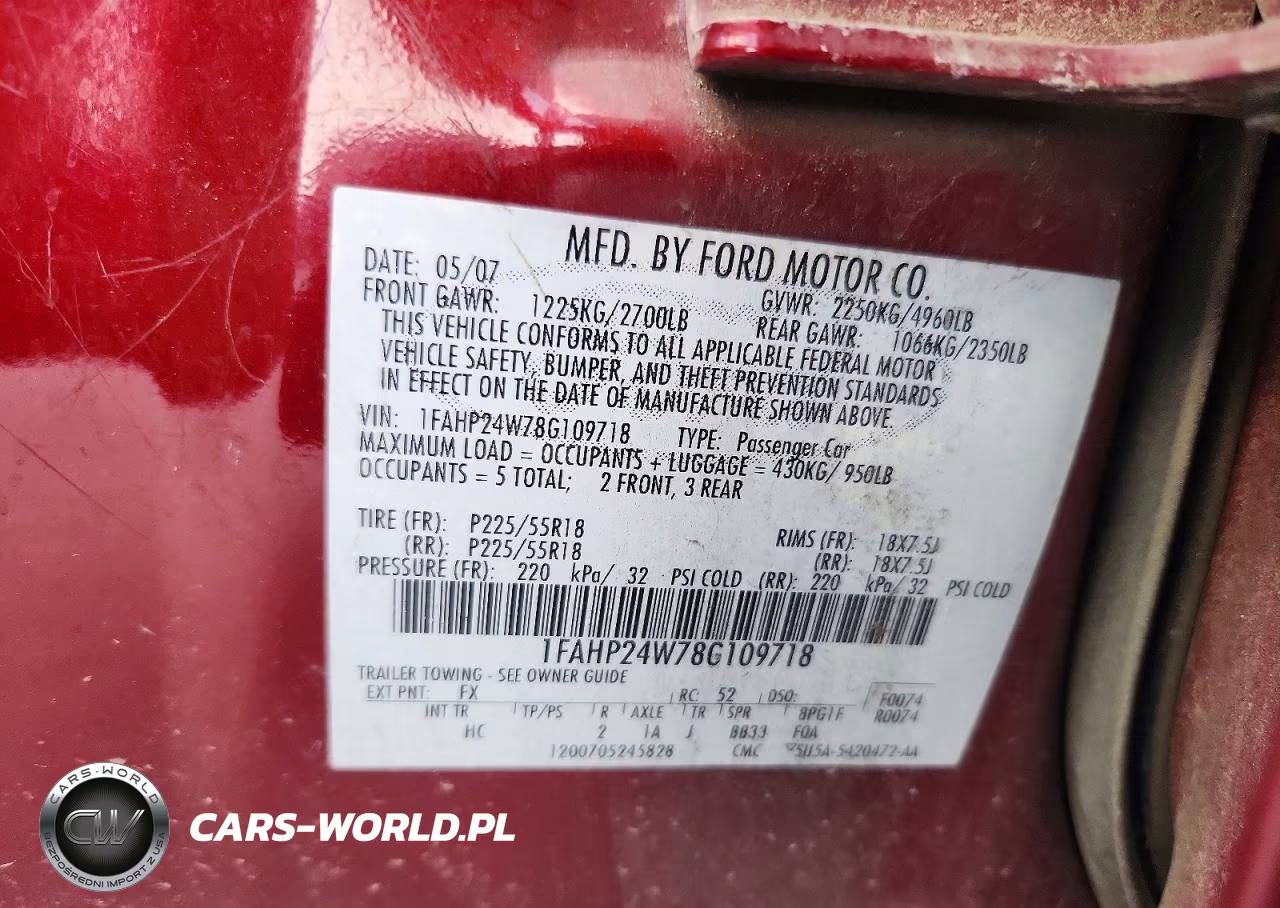 2008 Ford Taurus Sel VIN:1FAHP24W78G109718 - 13