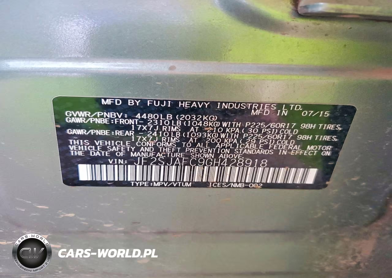 2016 Subaru Forester 2.5I Premium VIN:JF2SJAFC9GH428918 - 13
