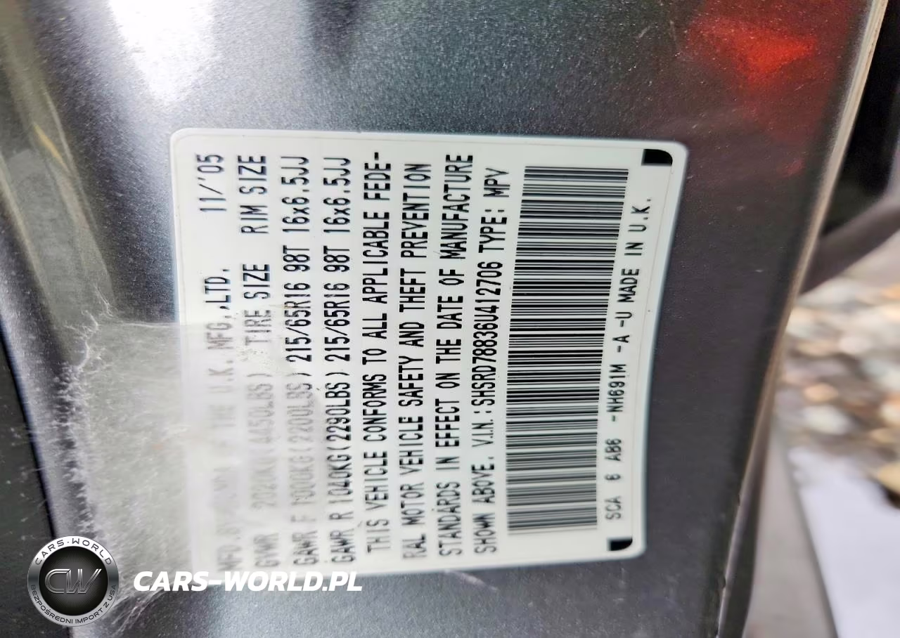 2006 Honda Cr-V Ex VIN:SHSRD78836U412706 - 13