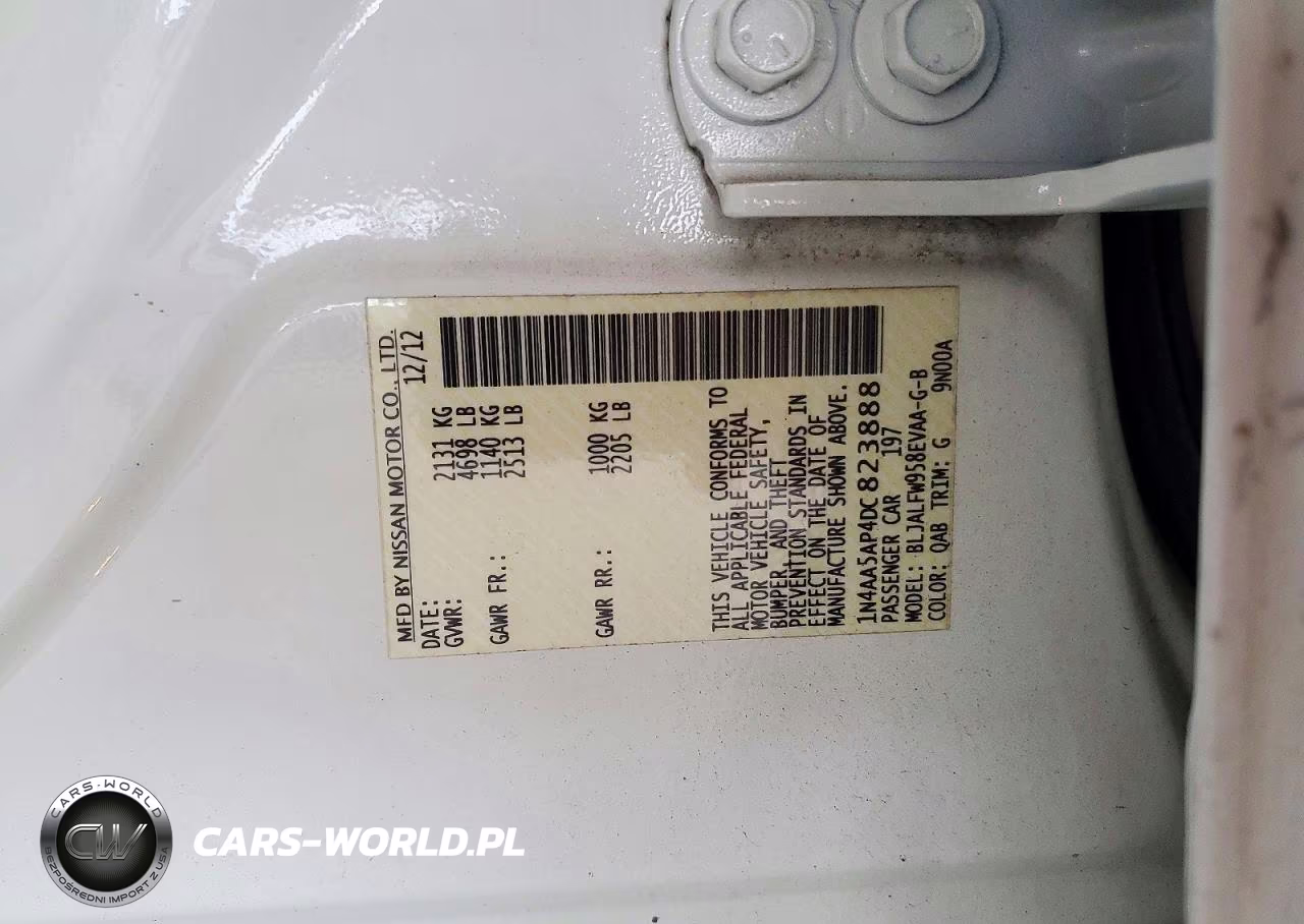 2013 Nissan Maxima 3.5 Sv VIN:1N4AA5AP4DC823888 - 12