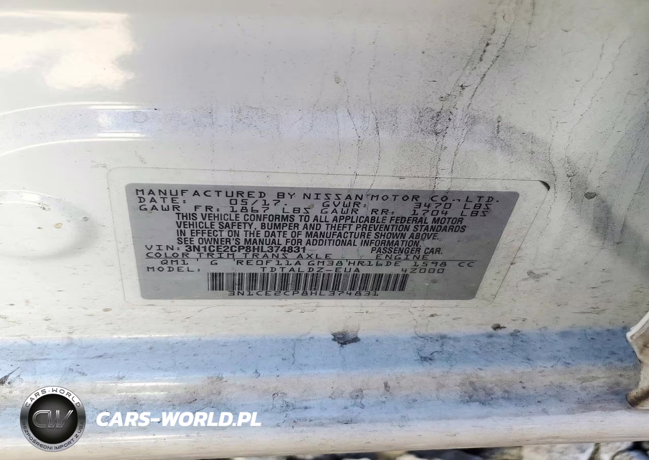2017 Nissan Versa Note Sv VIN:3N1CE2CP8HL374831 - 13