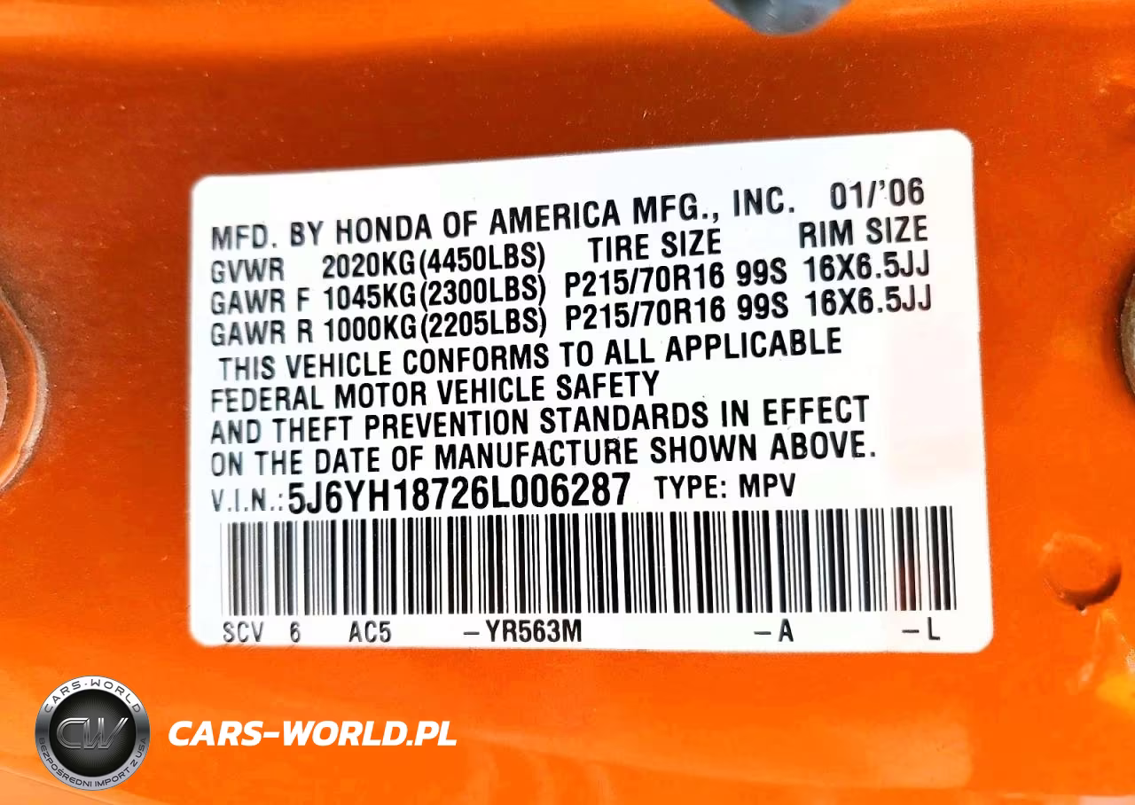 2006 Honda Element Ex VIN:5J6YH18726L006287 - 13