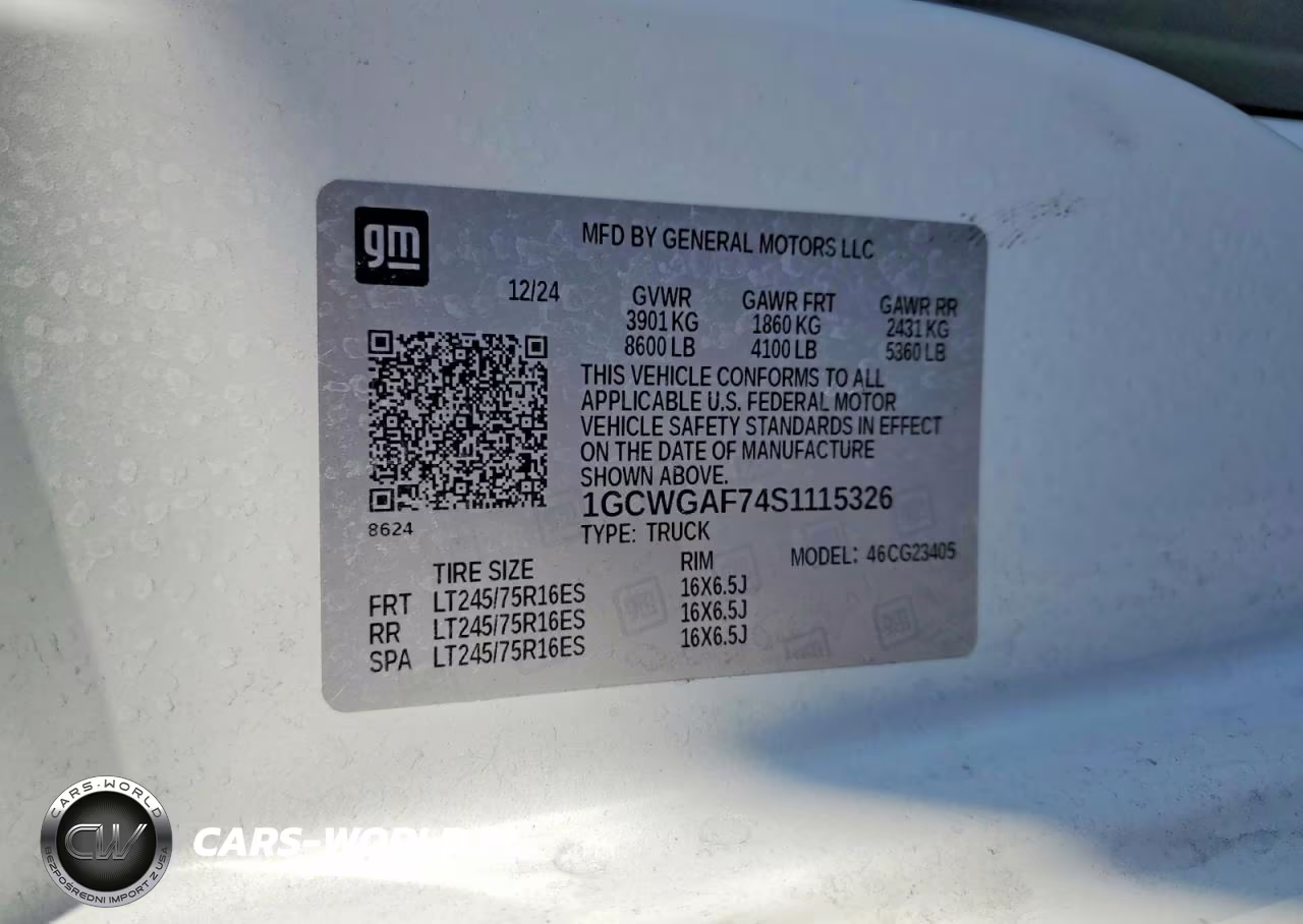 2025 Chevrolet Express VIN:1GCWGAF74S1115326 - 13